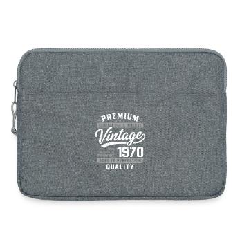 Vintage 1970's Retro 1970's Birthday - Laptop bag 15" - heather grey - Front