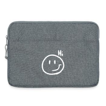 Hi Smile & Text | Chalk look - Laptop bag 15" - heather grey - Front