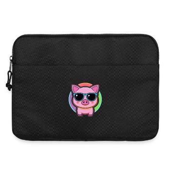 Kawaii Pig Rainbow Glasses - Laptoptasche 15" - Schwarz - Vorne