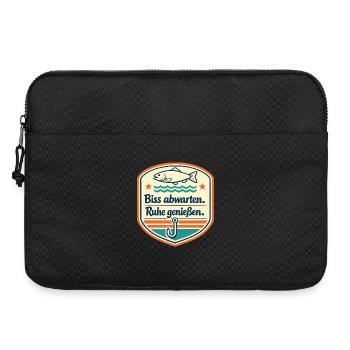 Fisch, Anker: Geduld genießen - Laptoptasche 15" - Schwarz - Vorne
