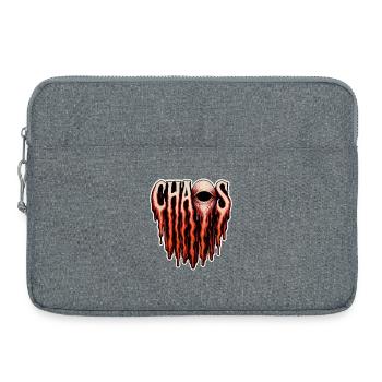 Chaos – Gotisches Horror-Design - Laptoptasche 15" - Grau meliert - Vorne