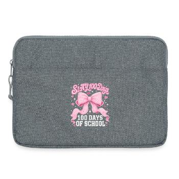 Slay 100 Tage Schule Pink Schleife Coquette - Laptoptasche 15" - Grau meliert - Vorne