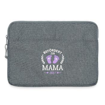 Befördert zur Mama 2027 Werdende Mama - Laptoptasche 15" - Grau meliert - Vorne