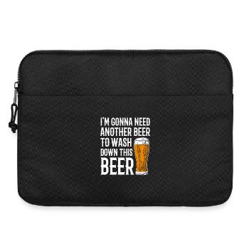 Lustiges Bier Shirt - Laptoptasche 15" - Schwarz - Vorne