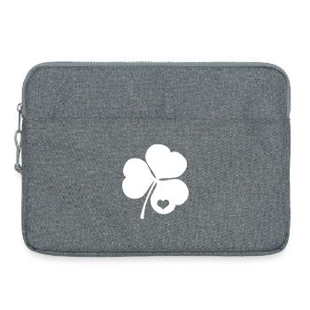 Irisches Dreiblättriges Kleeblatt mit Herz - Laptoptasche 15" - Grau meliert - Vorne