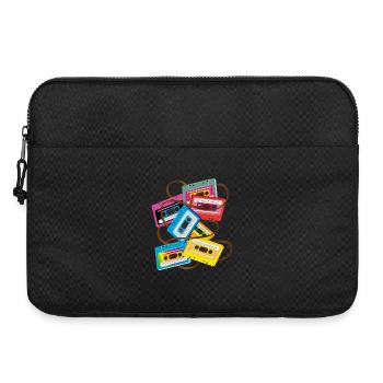 bunte 80er Jahre Musikkassetten mit Bandsalat - Laptoptasche 15" - Schwarz - Vorne