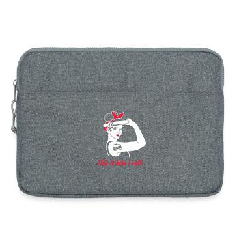 bake women power feminism funny baker - Laptop bag 15" - heather grey - Front