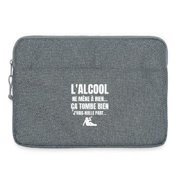alcool, alcool humour, buveur de compétition - Sacoche pour ordinateur portable 15 pouces - gris chiné - Devant