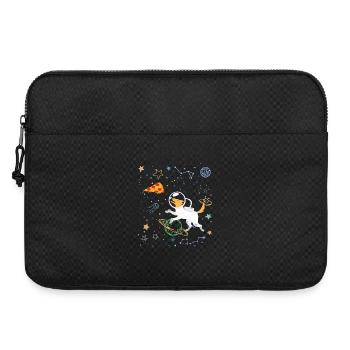 Cartoon Astronaut with Space and Pizza - Laptop bag 15" - black - Front