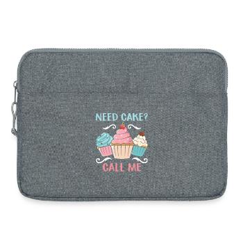 Brauchst du einen Keks? Ruf mich an – Muffin Humor - Laptoptasche 15" - Grau meliert - Vorne