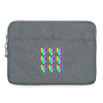 CŒUR. CŒURS. SAINT VALENTIN. LOVE. AMOUR. NOËL - Sacoche pour ordinateur portable 15 pouces - gris chiné - Devant