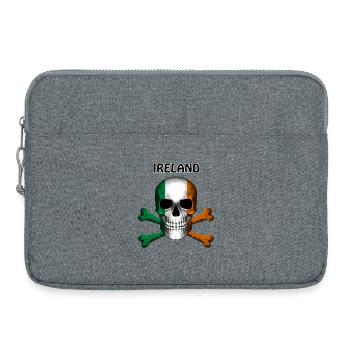 Skull Jolly Roger Pirate Flag Ireland R6Z - Laptop bag 15" - heather grey - Front