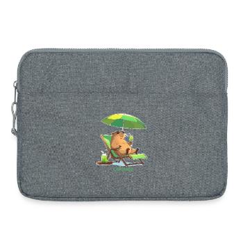 Motif du capybara d’été de Caipibara - Sacoche pour ordinateur portable 15 pouces - gris chiné - Devant