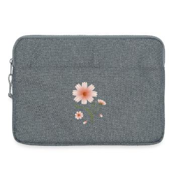 beautiful cosmea flower pink flowers illustration - Laptop bag 15" - heather grey - Front
