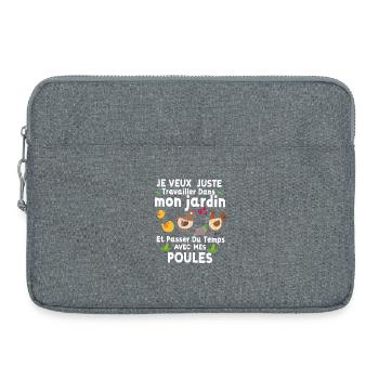 Garden And Chickens Humor Gardening Gift Idea - Laptop bag 15" - heather grey - Front