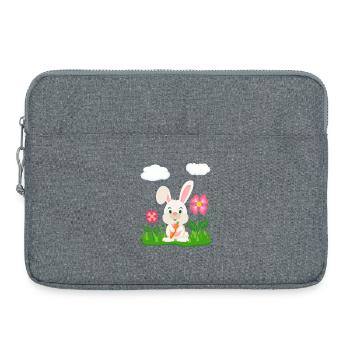 Süßes Kaninchen mit Möhre Hase Häschen Osterhase - Laptoptasche 15" - Grau meliert - Vorne