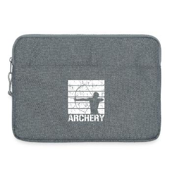 Tir à l’arc amusant - Sacoche pour ordinateur portable 15 pouces - gris chiné - Devant