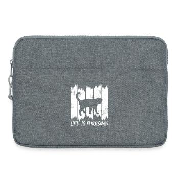La vie est furreuse - Sacoche pour ordinateur portable 15 pouces - gris chiné - Devant