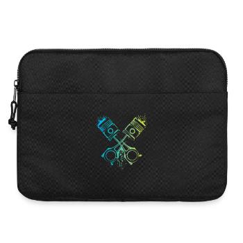 v8 piston car flames musclecar engine colors logo - Laptop bag 15" - black - Front
