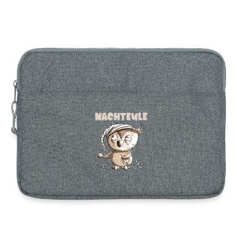 Drollige Nachteule Eule - Laptoptasche 15" - Grau meliert - Vorne