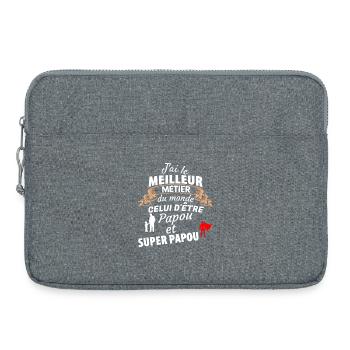 Humor und Stolz Opa Super Papa - Laptoptasche 15" - Grau meliert - Vorne