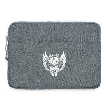 White Angel Cat with Wings - Laptop bag 15" - heather grey - Front