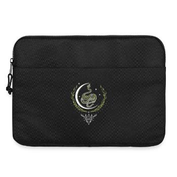 Schlange mit Mondsichel und Kristallen - Laptoptasche 15" - Schwarz - Vorne
