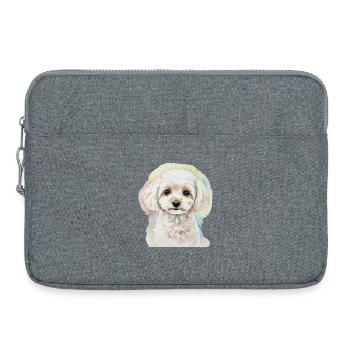 Watercolor Style Dog Portrait - Laptop bag 15" - heather grey - Front