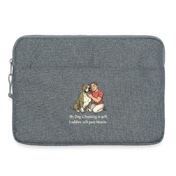L’éducation de mon chien... - Sacoche pour ordinateur portable 15 pouces - gris chiné - Devant