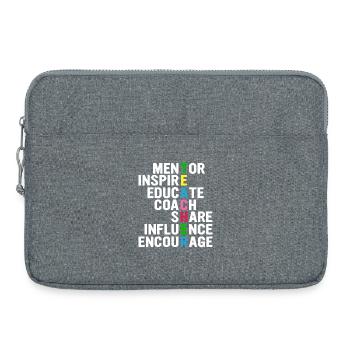 Professeur Acrostichon : Mentorer, Inspirer,... - Sacoche pour ordinateur portable 15 pouces - gris chiné - Devant