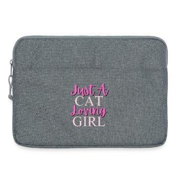 Juste une fille aimant les chats Typographie - Sacoche pour ordinateur portable 15 pouces - gris chiné - Devant
