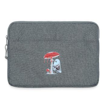 Spooky Ghost with Bloody Red Mushroom - Laptop bag 15" - heather grey - Front