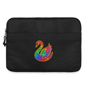 Regenbogen Glitzer Schwan Mutter - Laptoptasche 15" - Schwarz - Vorne