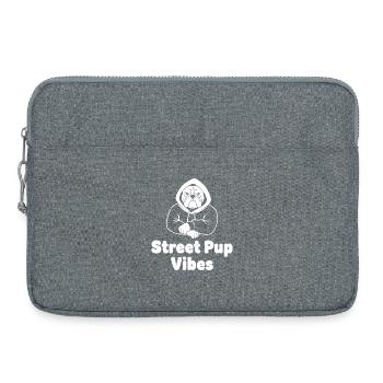 Street Pup Vibes Hoodie - Laptop bag 15" - heather grey - Front