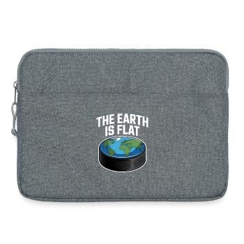 Eishockey Spruch Erde Scheibe Puck  - Laptop bag 15" - heather grey - Front