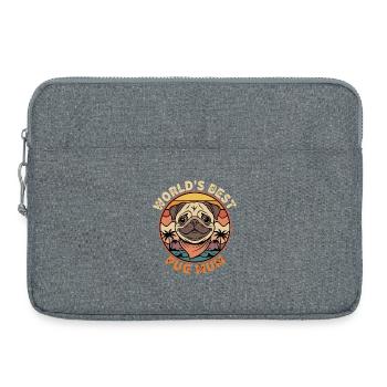 Weltbeste Pug Mum - Laptoptasche 15" - Grau meliert - Vorne