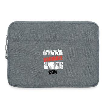 Gift Idea Humor Funny I Would Be More Sociable - Laptop bag 15" - heather grey - Front