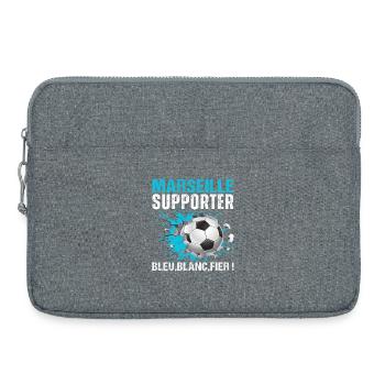 Marseille-Anhänger Marseille Fußballgeschenk - Laptoptasche 15" - Grau meliert - Vorne
