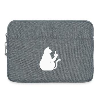 Katze Katzen Cat Kätzchen Mieze Mittelfinger - Laptoptasche 15" - Grau meliert - Vorne