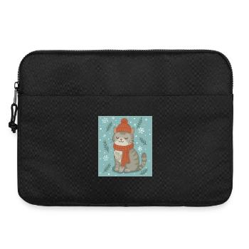 Chat d’hiver douillet - Sacoche pour ordinateur portable 15 pouces - noir - Devant
