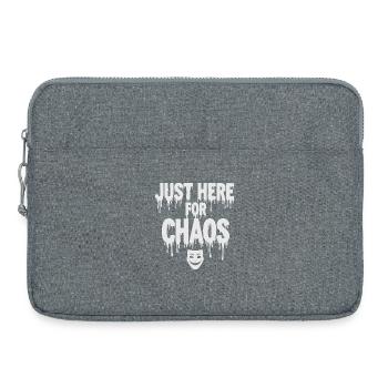 Juste ici pour le chaos – Diction provocante - Sacoche pour ordinateur portable 15 pouces - gris chiné - Devant