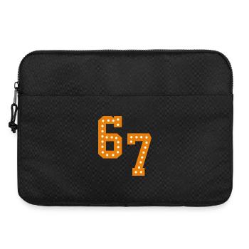6 7 – Trendiges, minimalistisches Textdesign, - Laptoptasche 15" - Schwarz - Vorne