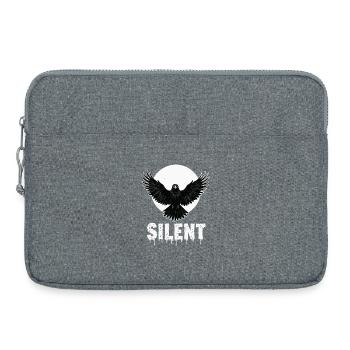 Silent – Dark Raven Gothic Motiv - Laptoptasche 15" - Grau meliert - Vorne