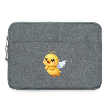 Süße Ente Cartoon Engel mit Flügeln freundlich - Laptoptasche 15" - Grau meliert - Vorne