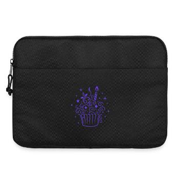 Cupcake mit Blaubeeren und Kerze - Geburtstag - Laptoptasche 15" - Schwarz - Vorne