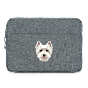 Petit chien maltais aime le doux maltais - Sacoche pour ordinateur portable 15 pouces - gris chiné - Devant