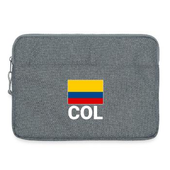 Kolumbien Fahne mit Abkürzung COL - Laptoptasche 15" - Grau meliert - Vorne