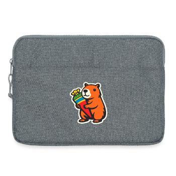 capybara einschulung - Laptoptasche 15" - Grau meliert - Vorne
