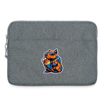 Capybara 1. Schultag | Einschulung Kinder - Laptoptasche 15" - Grau meliert - Vorne