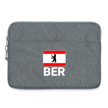 Berliner Flagge mit BER Abkürzung - Laptoptasche 15" - Grau meliert - Vorne